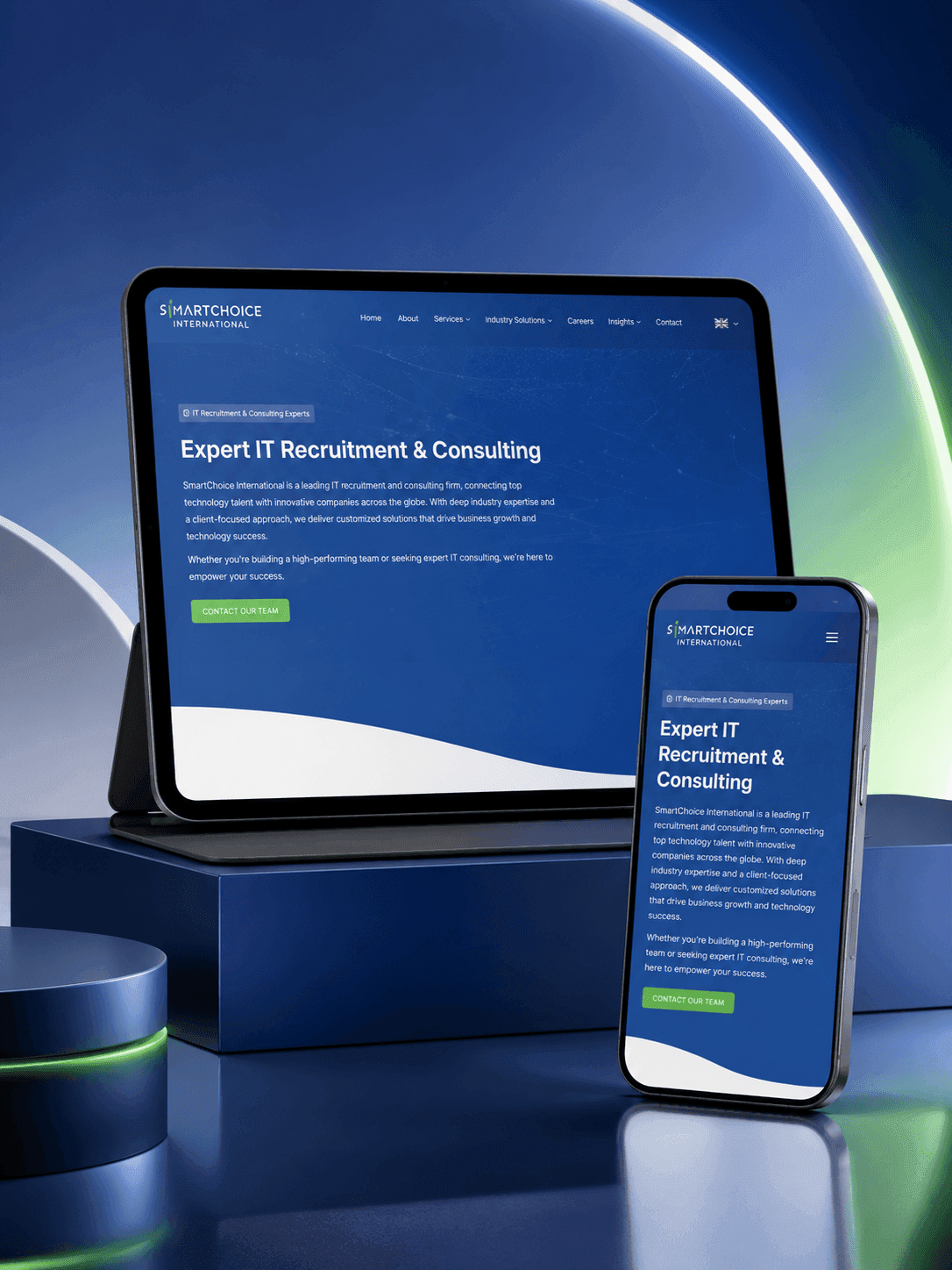 SmartChoice International website in a desktop browser mockup